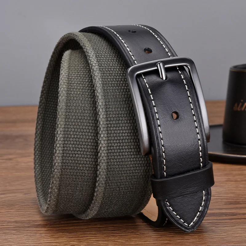 Casual Canvas Alloy Pin Buckle Versatile Men's Belt