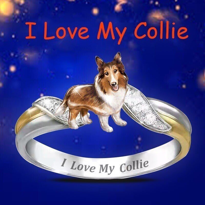 Crystal Dog Memorial Ring For Dog Lover