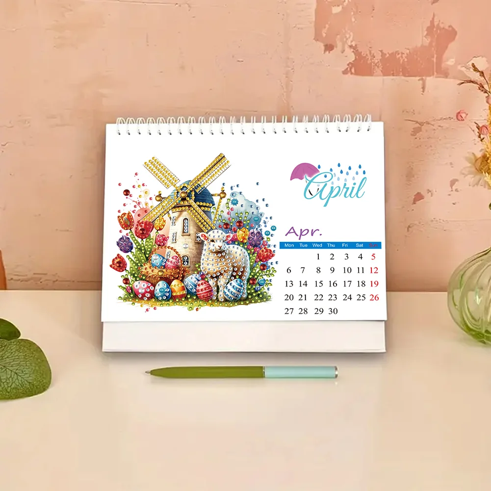 5D/DIY Calendar Crystal Painting Desk Calendars Kit Diamond Painting Calendar
