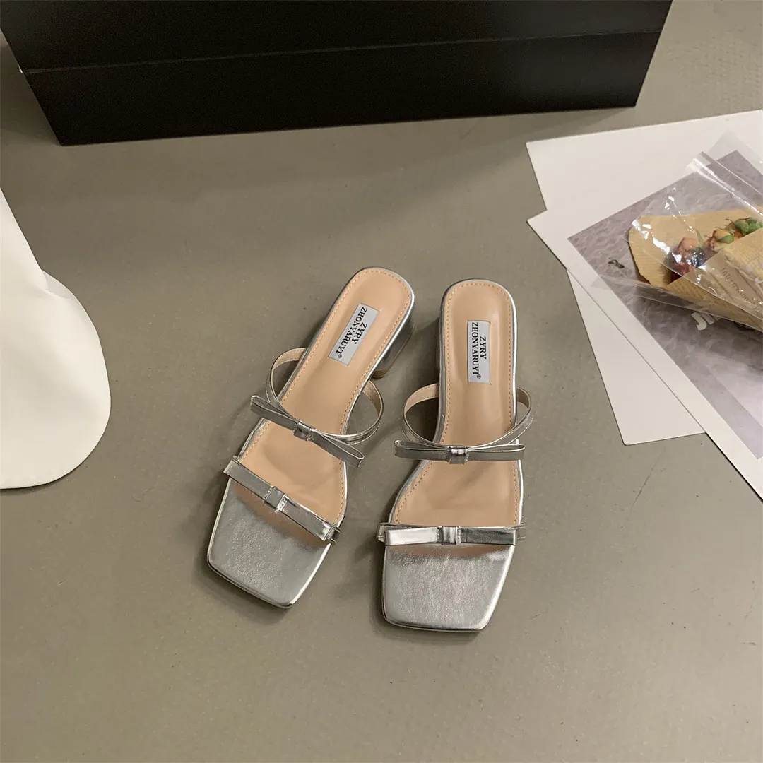 Churchf Churchf Skirt French Evening Wind Slippers Female Summer Outside Wear 2023 New Korean Version Of The Gentle Fairy Holiday Thick With Cool Drag