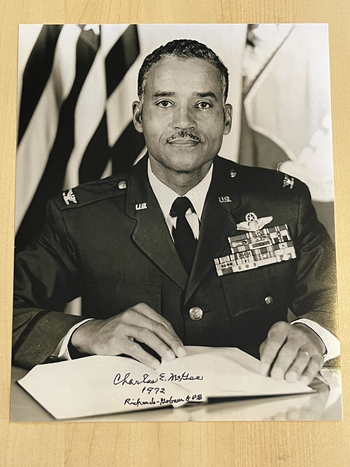 CHARLES MCGEE HAND SIGNED 8x10 Photo Poster painting TUSKEGEE AIRMEN PILOT LEGEND RARE COA