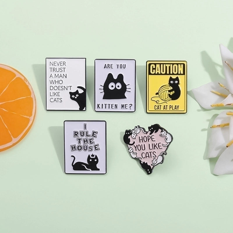 Cartoon Style Cute Cowboy Style Letter Cat Alloy Stamping Stoving Varnish Plating Unisex Brooches