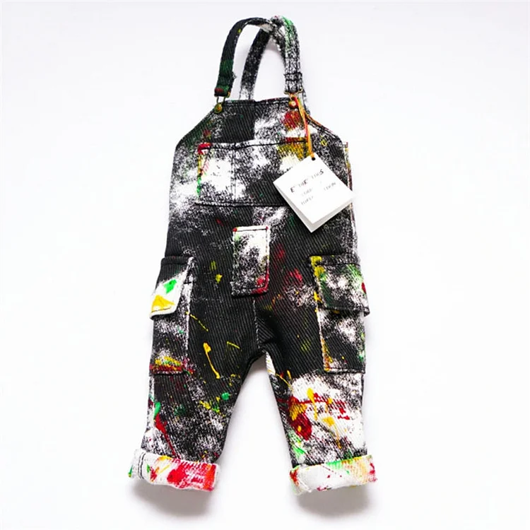 EWWORKS EW002 1/6th Male Overalls Jeans Dyeing Splashing Ink Pants For 12'' Male Action Figure Body Dolls-aliexpress