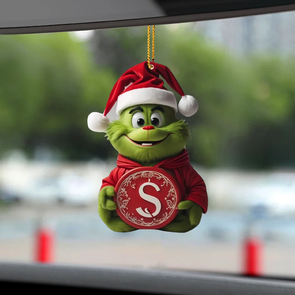 Christmas Acrylic Grinch Xmas Tree Hanging Ornament Hanging Green Monster Decor