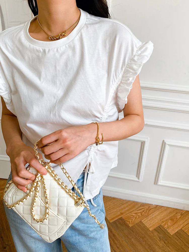 Uveng Uveng New Casual Fashion Lady T-Shirt Design Cotton European T-Shirt Women's Short-Sleeved Women's Clothing