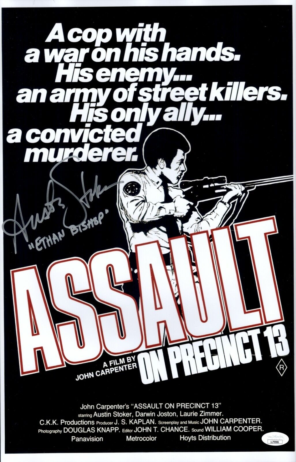 AUSTIN STOKER Signed ASSAULT ON PRECINCT 13 Photo Poster painting 11x17 Autograph JSA COA Cert