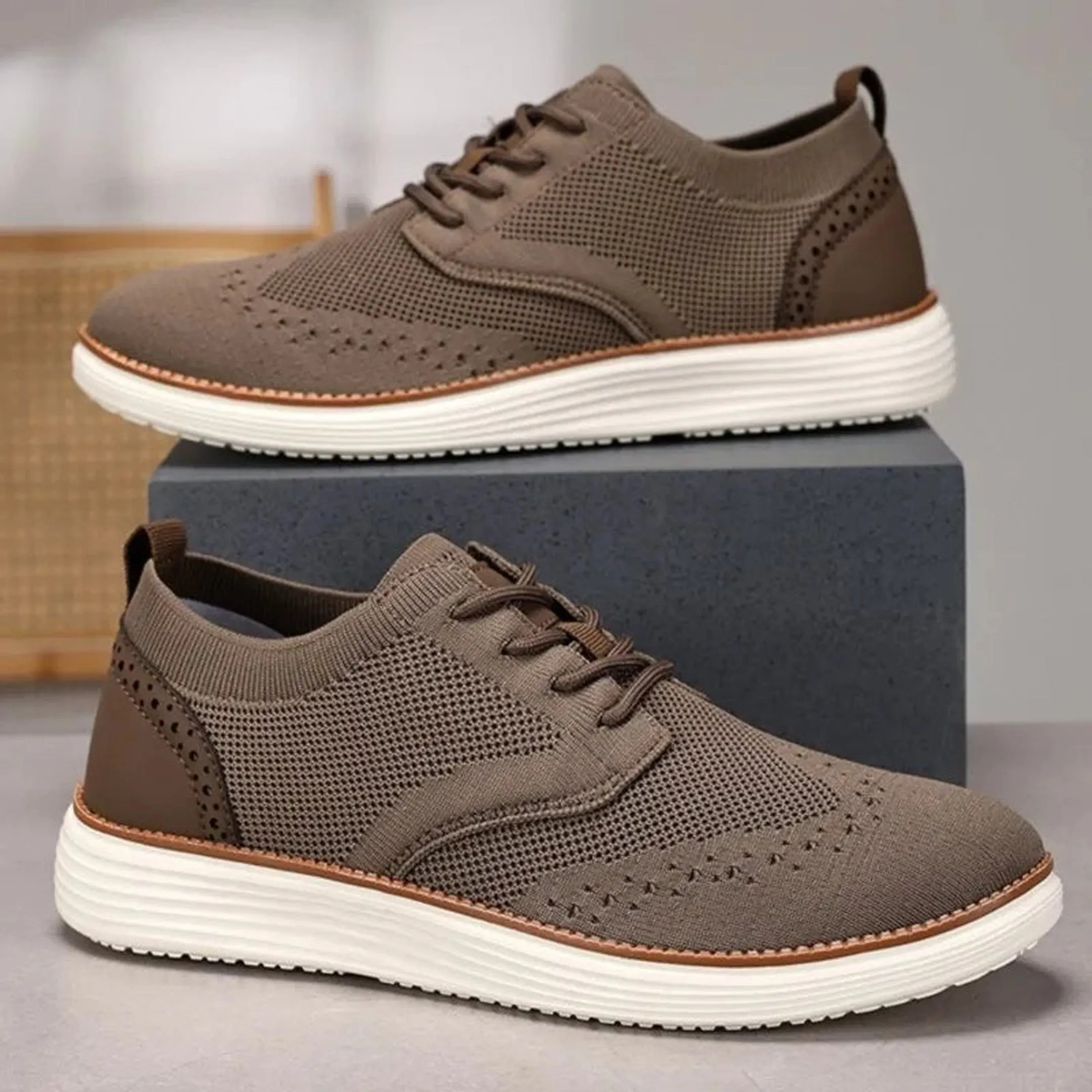 Men's Knit Trainers &ndash; Breathable Sock-Fit Everyday Sneakers