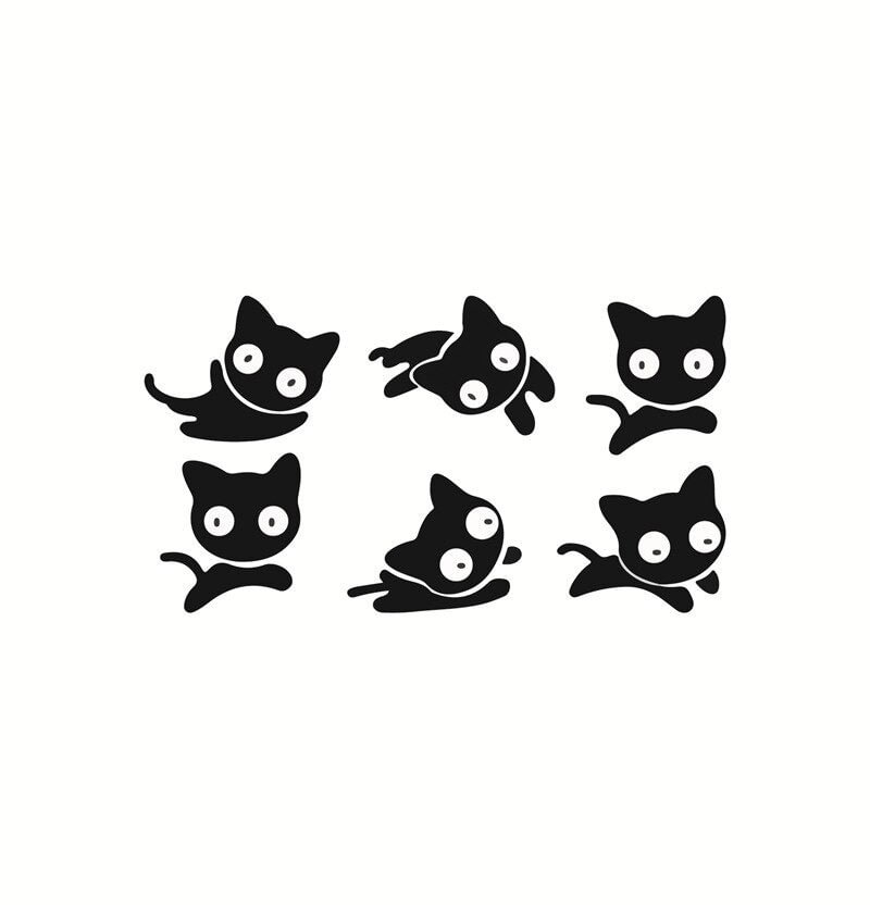 Black Cute Cat Temporary Tattoo Stickers for Women Men Wrist Arm Body Art Waterproof Little Animal Fake Tatoos Flash Decals