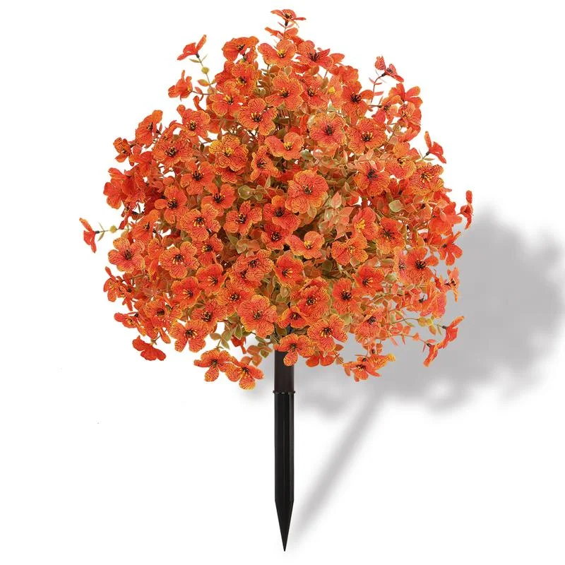 Autumn Artificial Garden Stake with Realistic Flowers, UV Resistant, Windproof, Durable Spike, Low-Maintenance Outdoor Decor