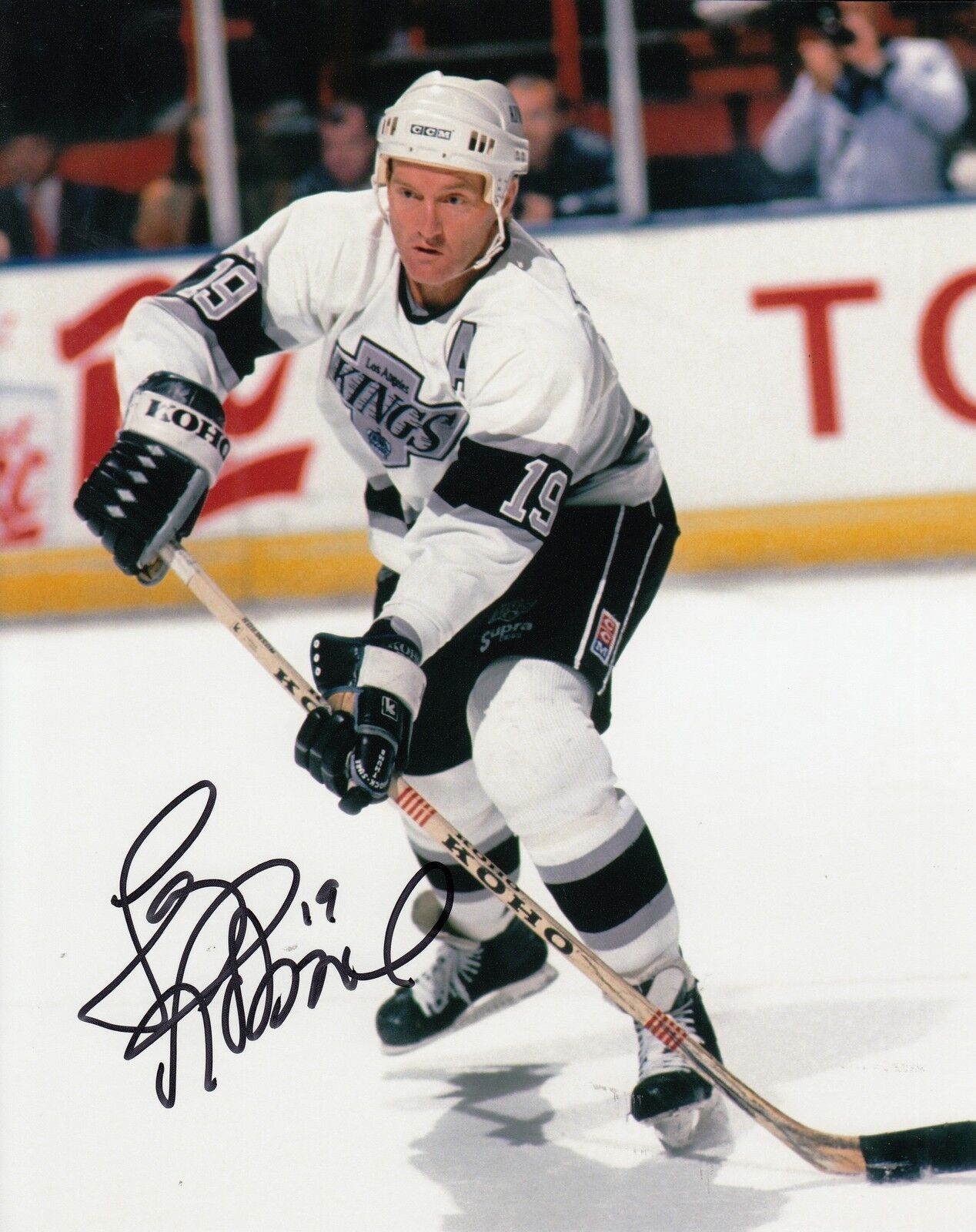 LARRY ROBINSON signed (LOS ANGELES KINGS) hockey 8X10 Photo Poster painting W/COA #5