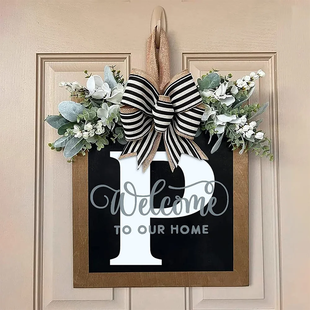 Creative square letters wooden wreath garden wedding decoration