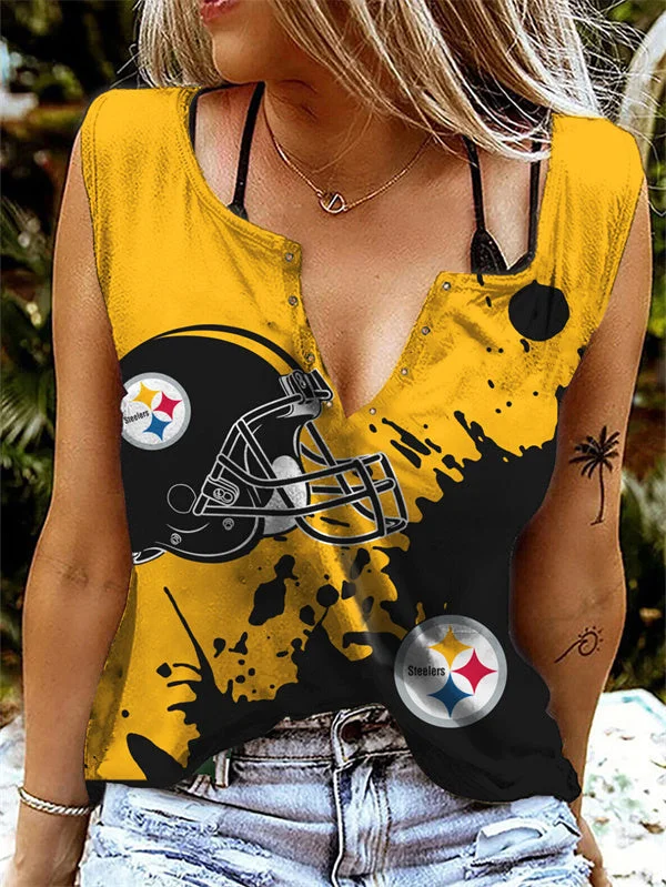 Pittsburgh Steelers
Women's V Neck Loose sleeveless T-Shirt