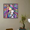 Fille Et Petit Chat Blanc-AB Rond Drill Diamond Painting-45*45CM