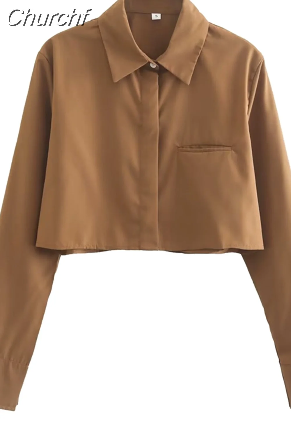 Churchf Fashion Woman Blouse 2023 Summer Long Sleeve Top Female Chic Elegant Short Casual Shirts and Blouses Ladies Slim Tops