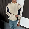 Stylish Color-blocked Oversized Crew Neck Sweatshirt by Inlyline