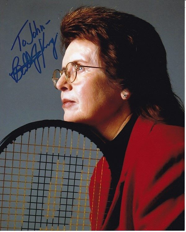 BILLIE JEAN KING Autographed Signed TENNIS Photo Poster paintinggraph - To John