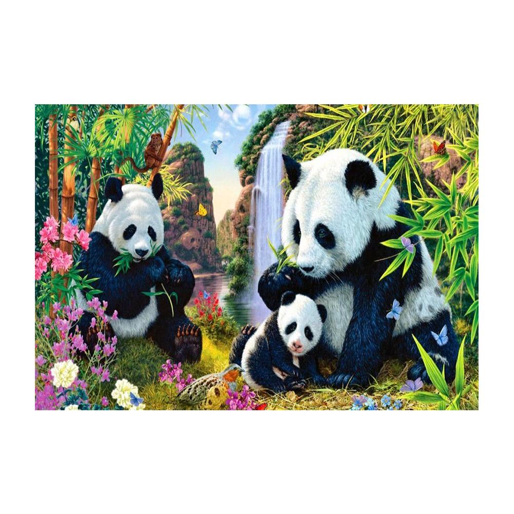 

40*30CM - Cute Pandas - Round Drill Diamond Painting, 501 Original