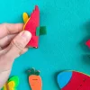 Ensemble de lapins en feutre Montessori DIY de Pâques