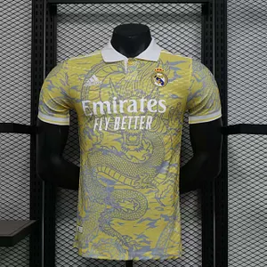 2024/2025 Player Version Real Madrid Special Edition Yellow Football Shirt 1:1 Thai Quality