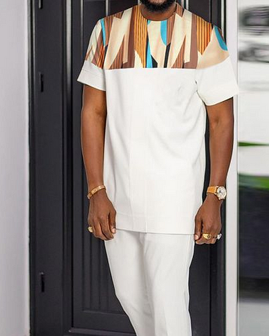 Men's Casual Colorblock Walking Suit-049