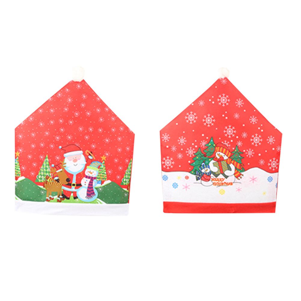 

Christmas Chair Back Cover Santa Claus Snowman Chair Cover Table Decor, 501 Original