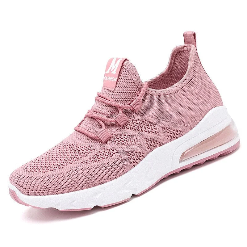 2021 Running Shoes Women Breathable Casual Shoes Outdoor Fashion Women Sneakers Air Sole Athletic Lace-up Jogging Shoes Leisure