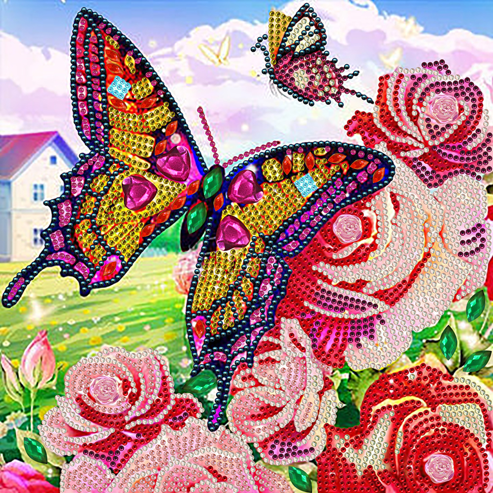 

Butterfly Rose - Special Shaped Diamond Painting - 30*30CM, 501 Original