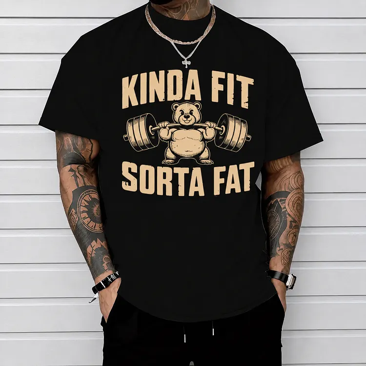 Kinda Fit Sorta Fat Funny Gym Bear Custom Tee, Sweatshirt & Hoodie