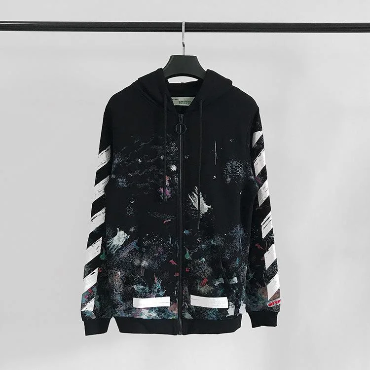 Off White Winter Hoodie Pullover Sweater Cardigan Zipper Hooded Sweater Men's and Women's Coats Owt