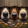 Three Curious Puppies-Paint by Numbers Acrylic Painting 40*40CM
