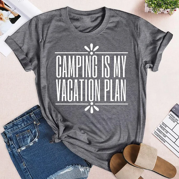 Camping is my vacation plan T-shirt -02855-Annaletters