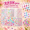  3228pcs DIY Self-Adhesive Gem & Rhinestone Stickers Sparkling Jewel Stickers for Crafts & Decorations