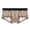Men's Ultra-thin Mesh Ice Silk Sexy Leopard Print Boxer Briefs