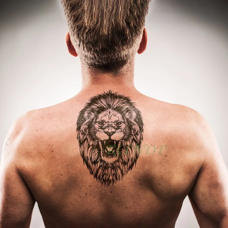 Sdrawing Temporary Tattoo Sticker Red Rose Dragon Lion Tiger Animal Tatto Stickers Flash Tatoo Fake Tattoos for Men Women