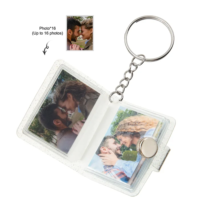 Personalized Mini Photo Album Keychain Custom 16 Photos Keychain Scrapbook  Romantic Gifts