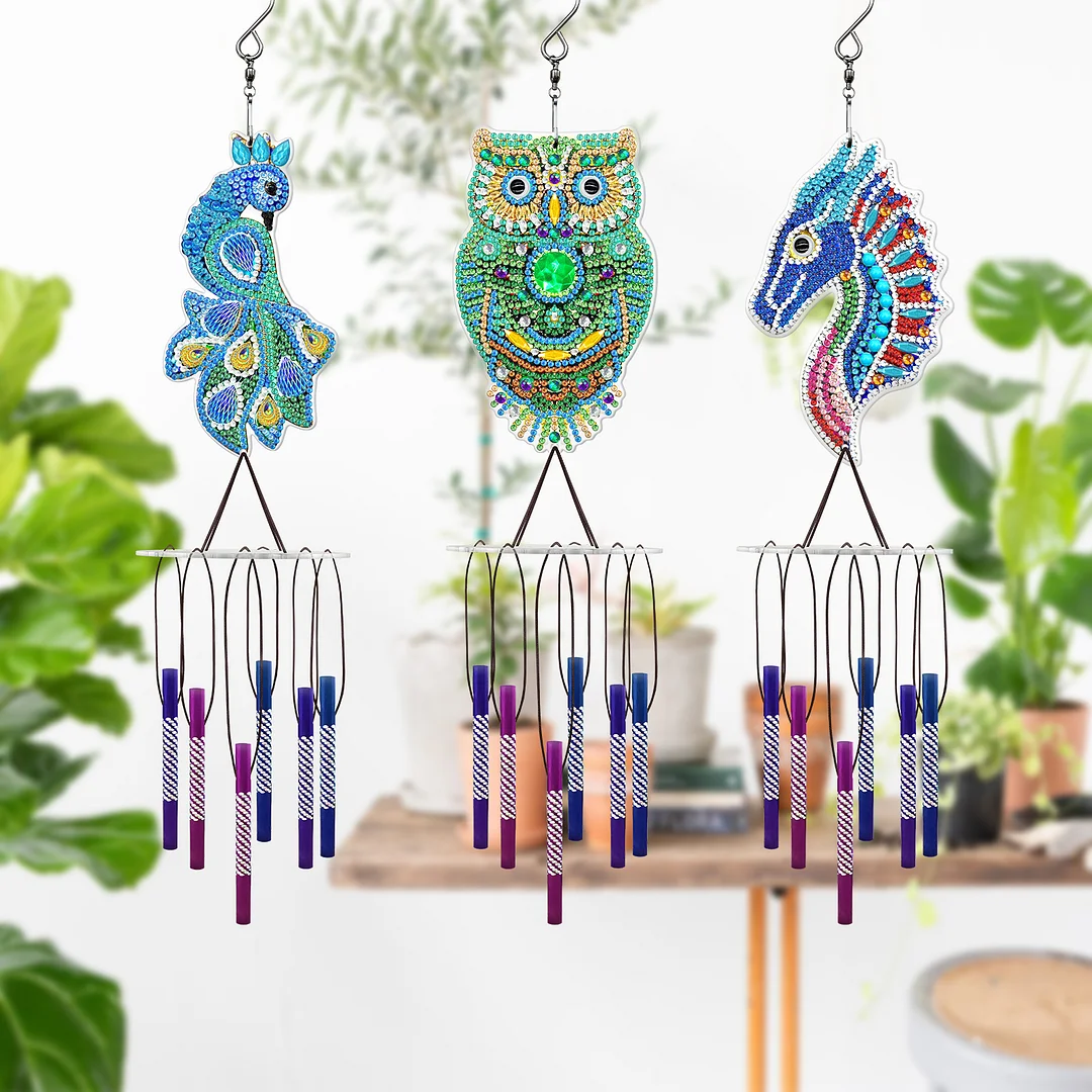 DIY Diamond Animal Wind Chime Pendant