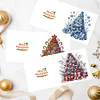 (US Only)6PCS Christmas Tree DIY Diamond Art Greeting Cards Congratulations Cards & Gifts