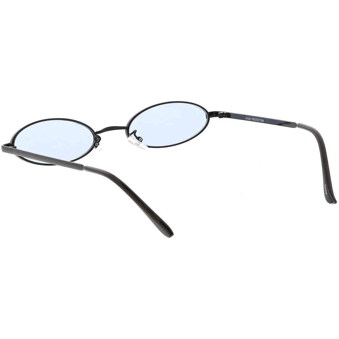 Extreme Small Oval glasses Color Tinted Flat Lens 51mm