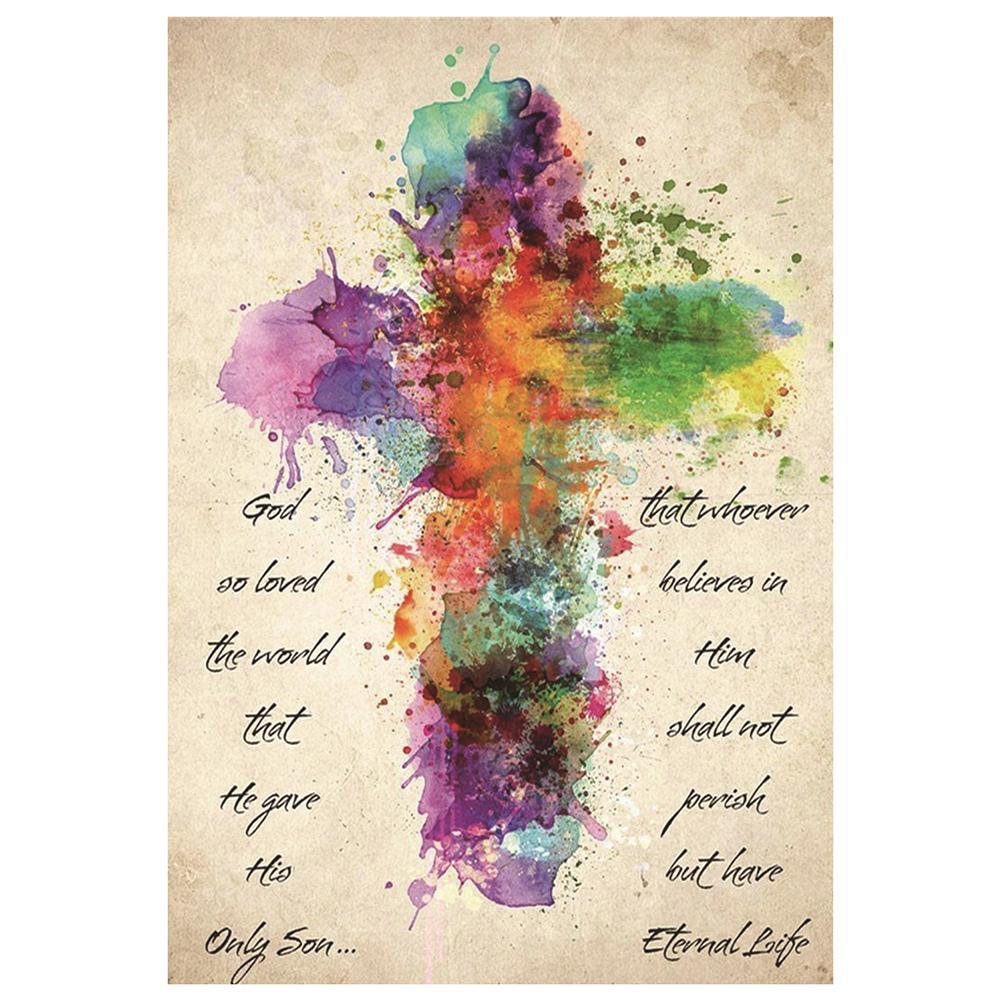

30*40CM - Cross Colorful - Special Shaped Diamond Painting, 501 Original