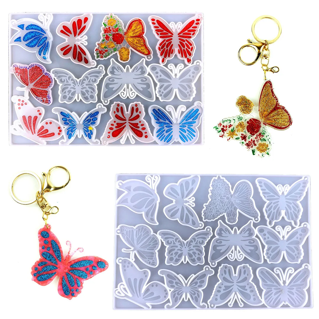 12 in 1 Butterfly Keychain Resin Mold