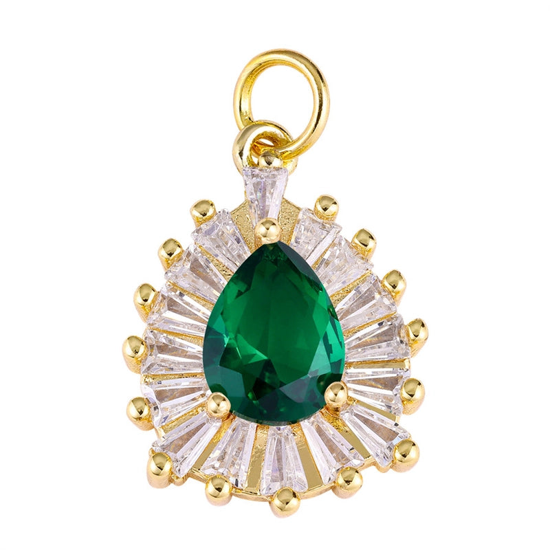 1 Piece Copper Zircon Water Droplets Pendant Jewelry Accessories