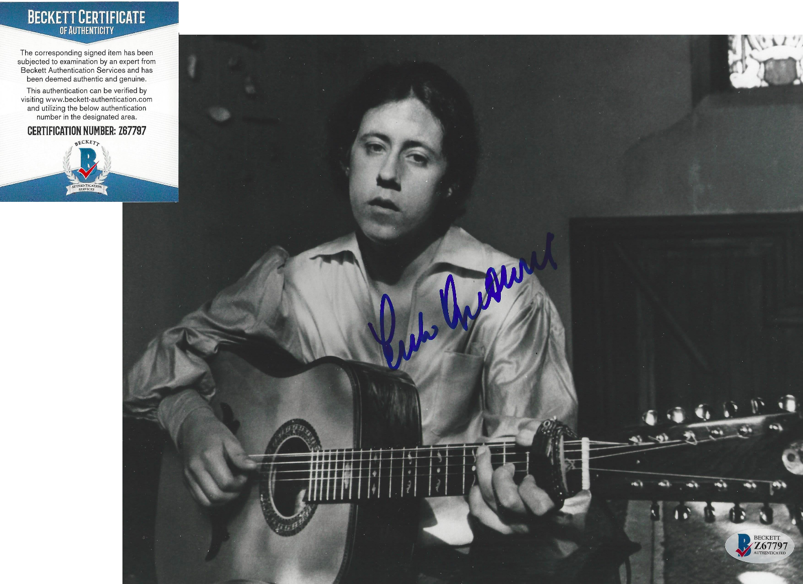 FOLK SINGER ARLO GUTHRIE SIGNED AUTHENTIC 8x10 Photo Poster painting WOODSTOCK BECKETT COA BAS