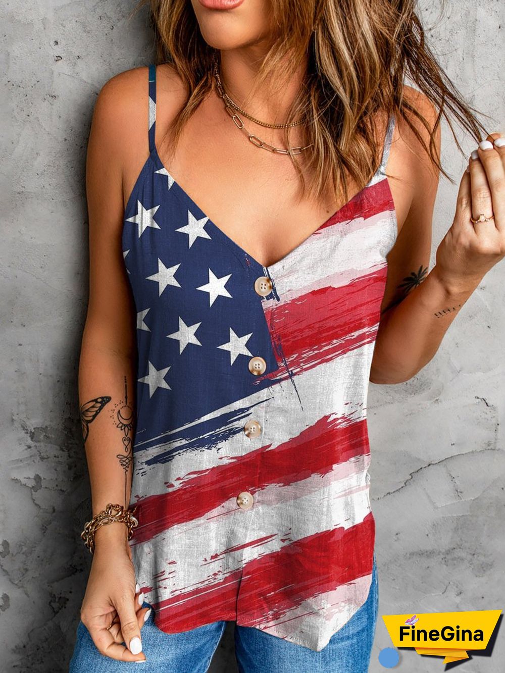 Leisure Star Pattern Tank Tops