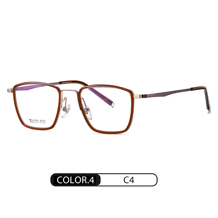 New Men Pure Titanium Glasses Frame with Recipe Vacuum IP Electronical Plating Quality Coating Material Full Rim Flexible Specs