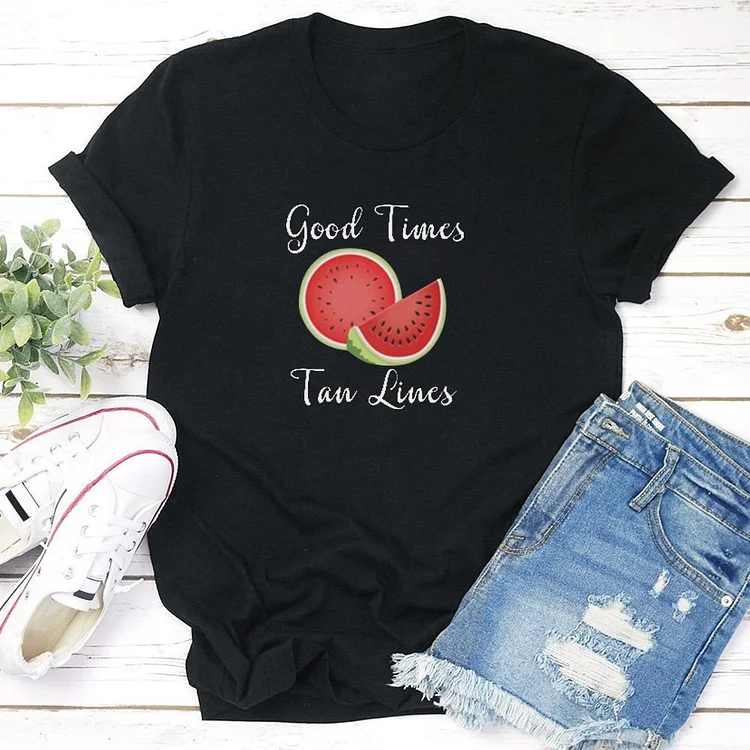Watermelon Fruit Good Times Fitted   T-shirt Tee - 01783