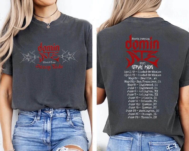 2025 Stray Kids dominATE NORTH AMERICA White Tour T-shirt