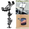 Car Phone Holder Anti-Slip Aluminum Drill Base Phone Rack Dashboard Phone Stand