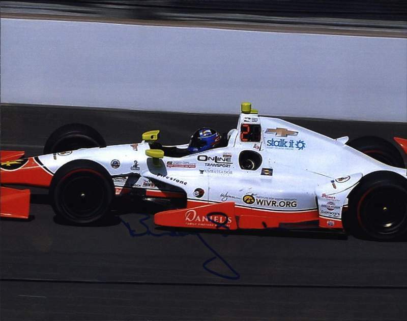 Buddy Lazier signed IRL IndyCar Racing 8x10 Photo Poster painting W/Cert Autographed 04