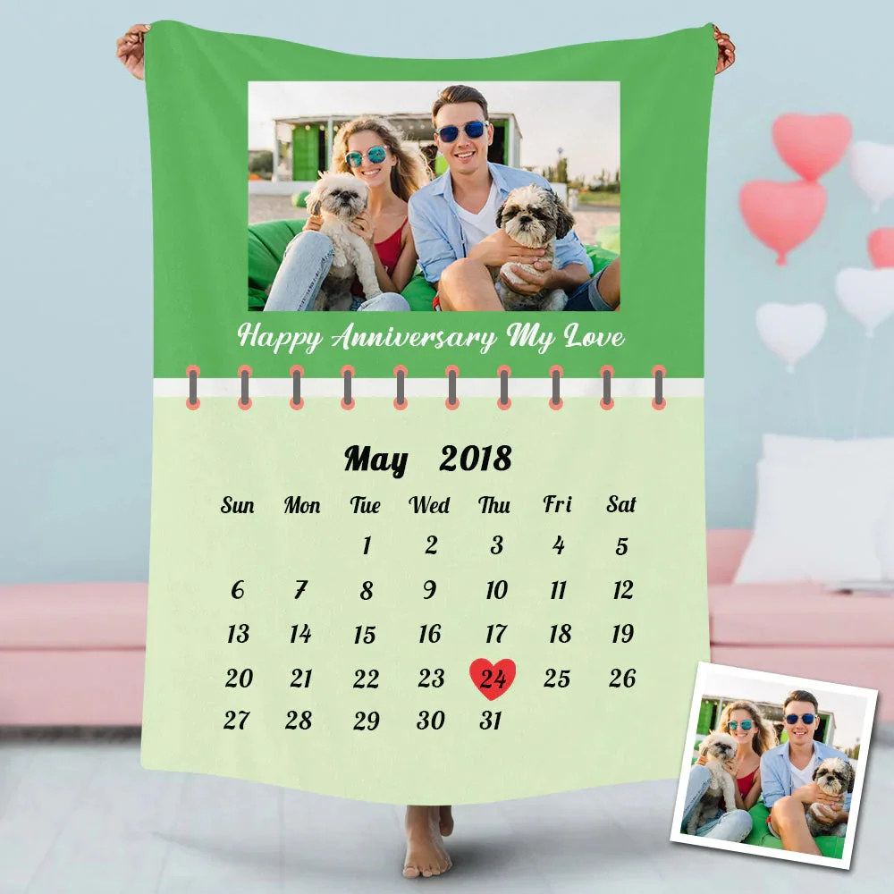 Loveyoufancy Personalized Photo Blanket Fleece Couple Anniversary Painting Style Blanket
