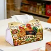 (24cm)Diamond Art Tissue Box Cover DIY PU Desktop Organizer Large(farm chicken)